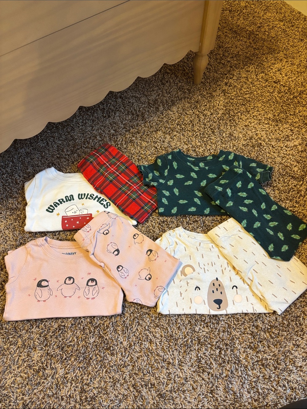 Set of 4 Old Navy Kids Holiday Pajamas - 18-24mo
